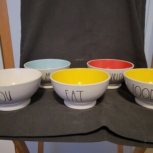 Rae Dunn Colorful Ceramic Bowls Set